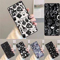 Cover For Samsung Galaxy S24 Ultra S21 S22 S8 S9 S10E Note 10 20 Plus FE S23 Girly Pastel Witch Goth Pattern Phone case Coque