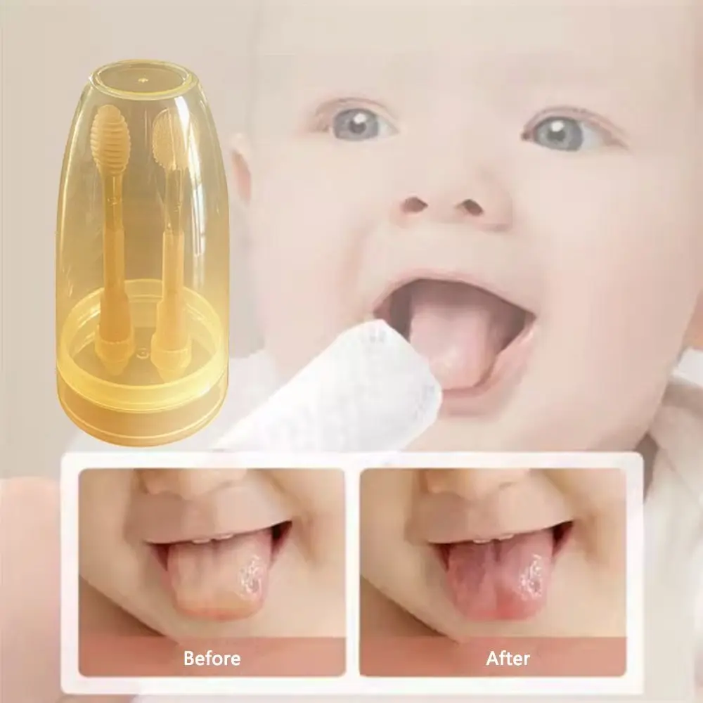 

Soft Oral Care Baby Toothbrush Cleaning Tools 0-18 Months Silicon Toothbrush BPA Free Rubber Tongue Coating Brush Infant