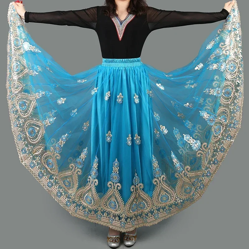 Ider-Jupe de danse traditionnelle chinoise pour femme, jupes de flamenco espagnoles, vêtements de danse tibétains vintage, tenue folklorique nationale