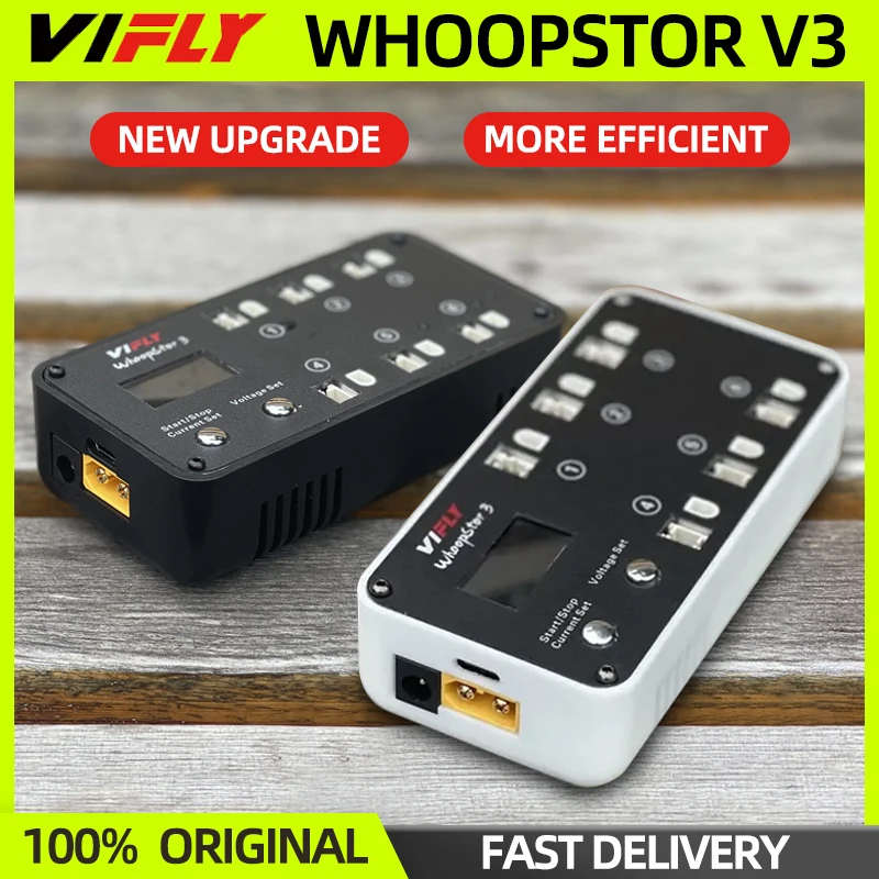 NEW VIFLY WhoopStor 3 V3 6 Ports 1S LIPO LiHV Battery Charger Discharger Storage LCD TYPE-C DC TX60 For RC FPV BT2.0 PH2.0