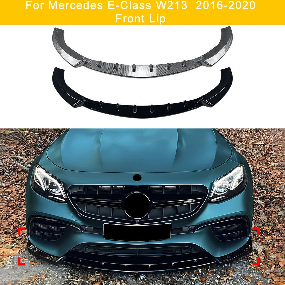 

Для Mercedes Benz E-Class W213 E63 AMG 2016-2020 глянцевый черный автомобильный передний бампер сплиттер для губ диффузор комплект кузова спойлер отделка