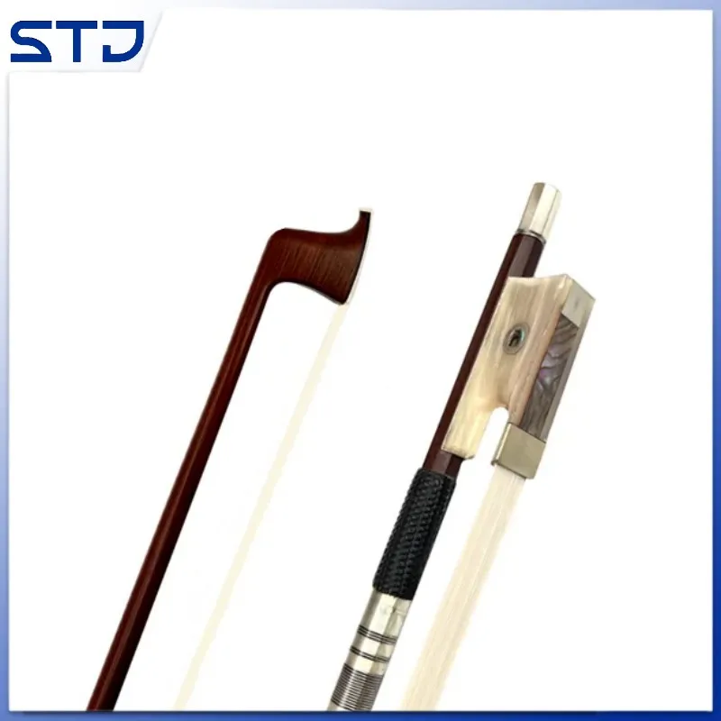 

Brazilwood Round Stick 1pcs Best 4/4 violin bow Fiddle Bow. round stick bow,Red horn frog.Siberian horsetail horsehair