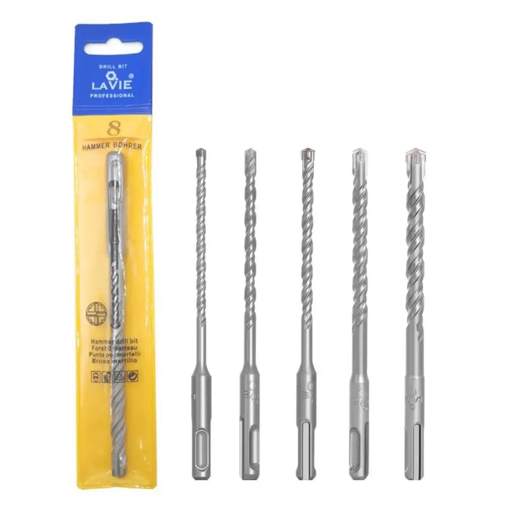 1 Stück 5/6/7/8/10/12mm Beton-SDS-Plus-Bohrer mit Kreuzspitze und 4 Schneidklingen für Elektrohammer, Rundschafthammerbohrer für Schlagbohrmaschinen