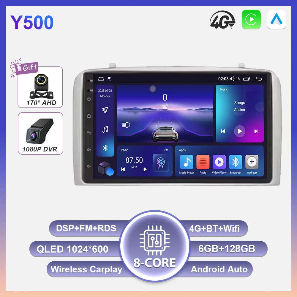 Android 16 Carplay voor Alfa Romeo 147 GT 937 2000-2010 GPS Navigatie Video Autoradio GPS Auto Multimedia Automonitor DVD