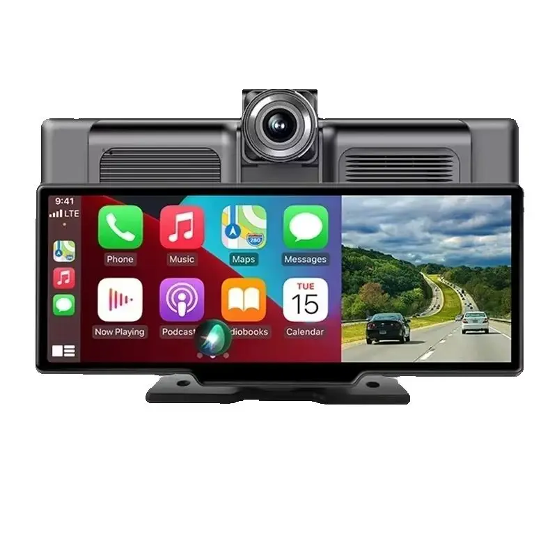Srnubi 10,26" Dash Cam Rück Carplay Android Auto 4K DVR Navigation Player Dual Len Recorder Dashboard WIFI BT