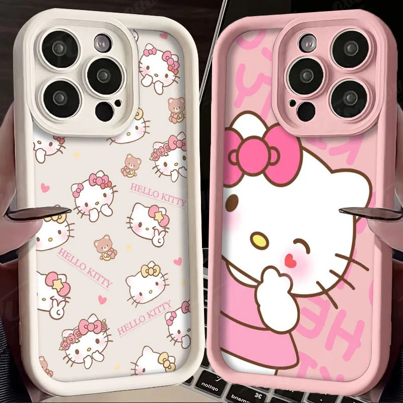 Custodia per telefono Sanrio Hello Kitty Flower per Samsung Galaxy S24 Ultra S23 FE S22 S21 Plus FE A54 A34 A14 A73 A53 A33 5G Cover posteriore