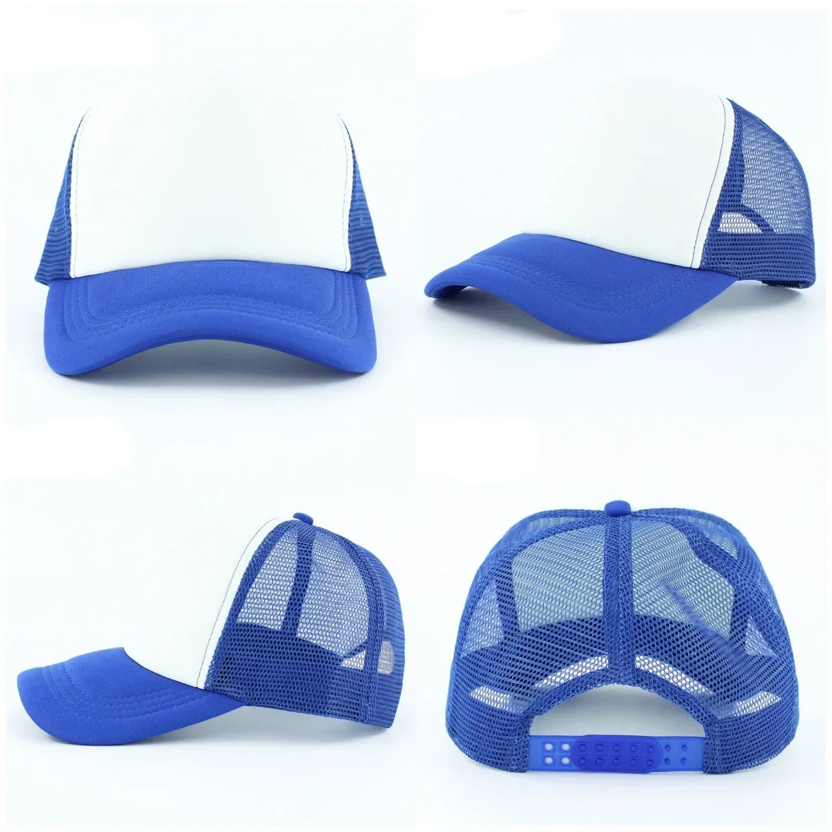 Gorras de malla en blanco para hombre, gorra de béisbol Snapback transpirable de verano, gorra de camionero negra a la moda para mujer, hueso de Hip Hop