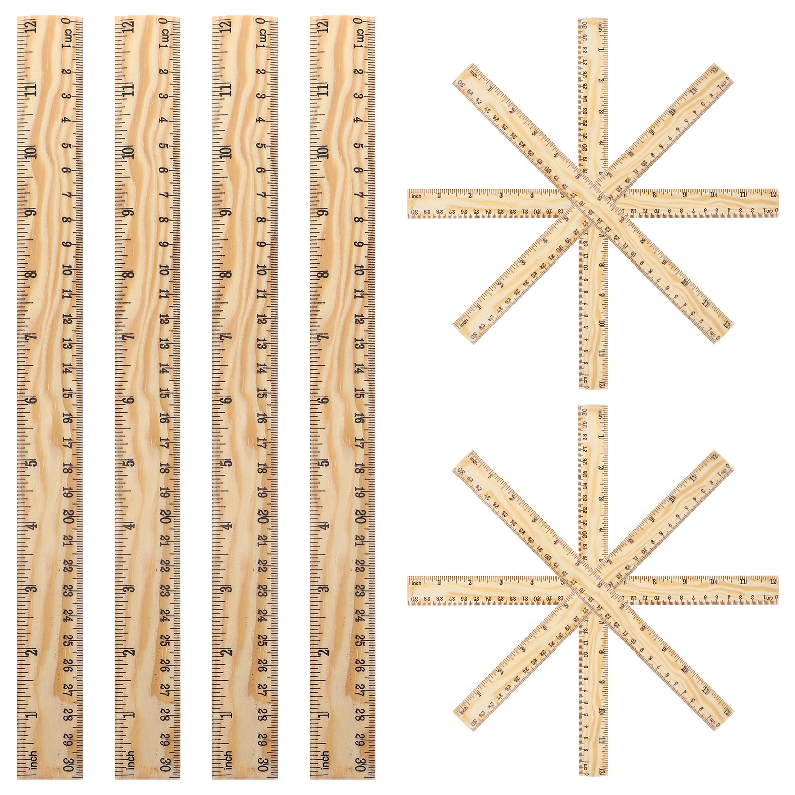 

26Pcs 30cm Bamboo Ruler Wooden DIY Yardstick Beautiful Texture Weight for Tailors Dressmakers Bamboo Ruler DIY Yardstick