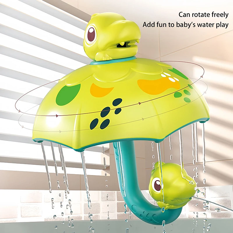 Paraguas de dinosaurio para niños, juguete de ducha, bonito juguete de pulverización de agua para nadar, juguetes de baño interactivos divertidos para padres e hijos, regalos