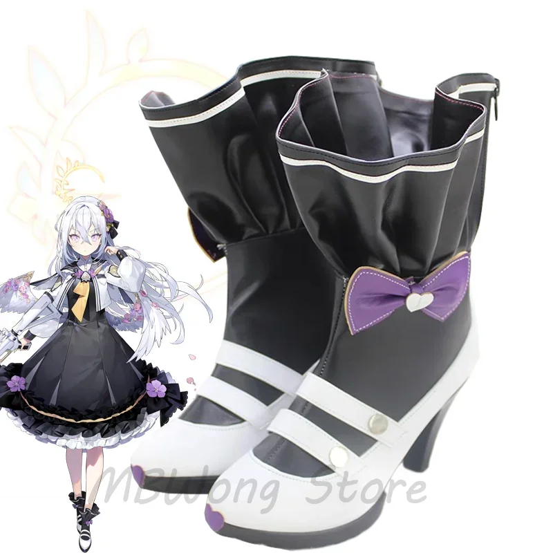 Zapatos de Cosplay Shirasu Azusa para hombres y mujeres, botas, peluca, juego de rol, pelo liso blanco, Carnaval de Halloween, hecho a medida