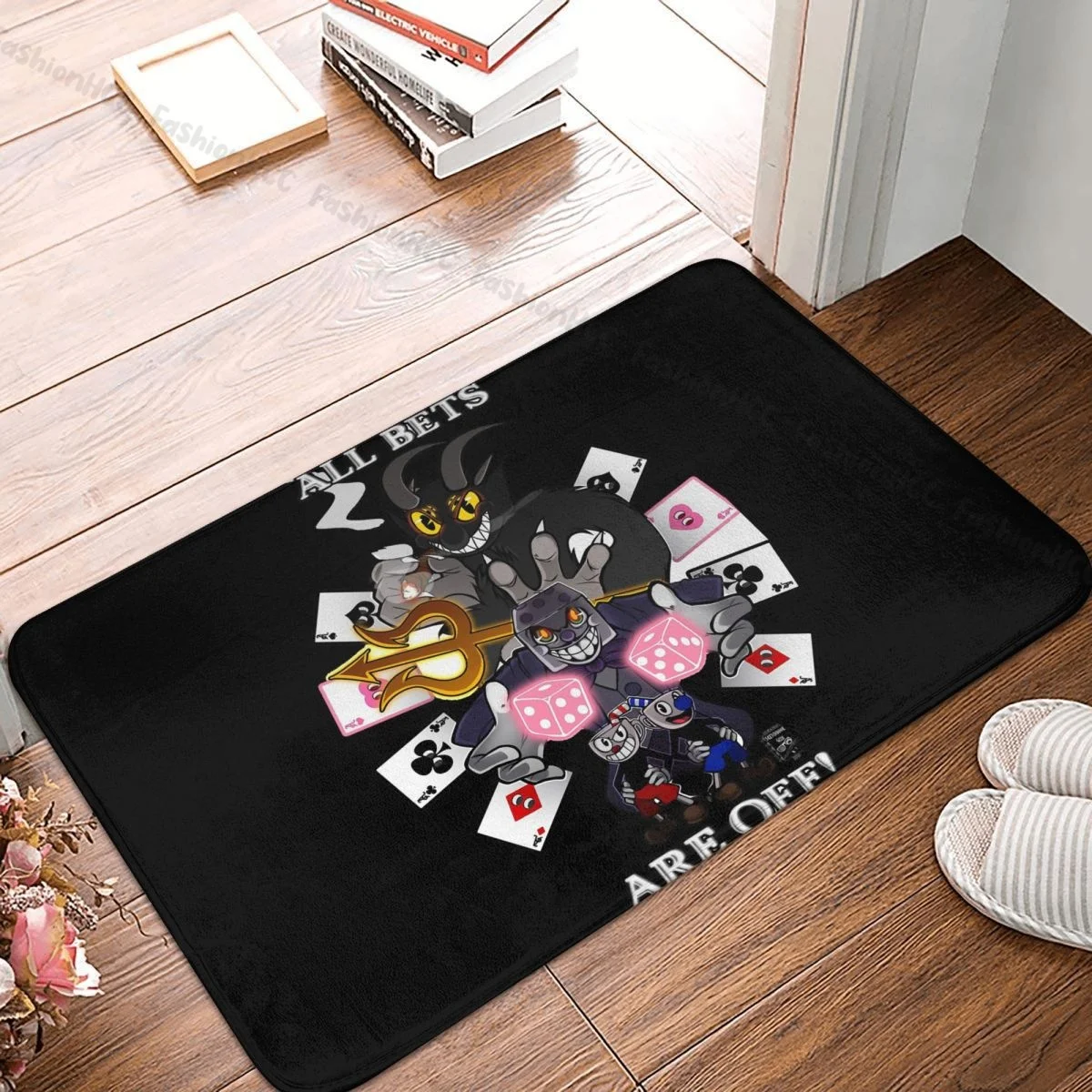 

Cuphead Bathroom Non-Slip Carpet All Bets Are Off Flannel Mat Entrance Door Doormat Floor Decoration Rug