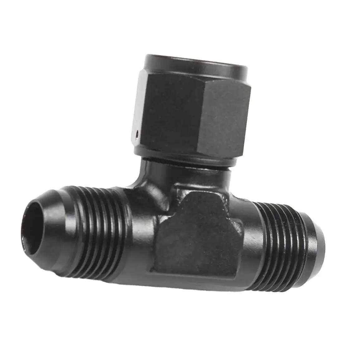 Car Fuel Hose Line 3-Way Tee T-Piece Fitting Adapter AN8 8-AN Female to 2x AN8 8-AN Male Connector