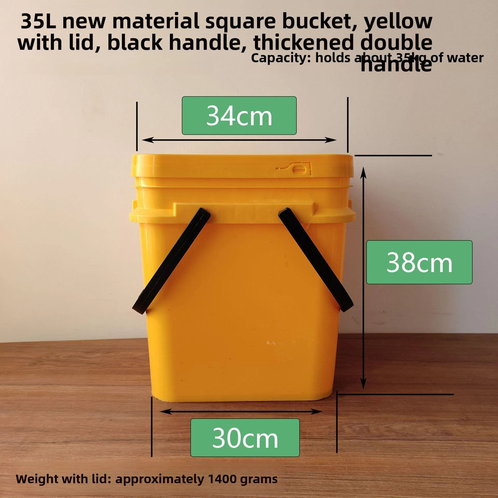 

Новое квадратное ведро для воды/масла 35 л, 35 кг, с крышкой, рыболовное ведро, контейнер для хранения из ПП-материала, с ручкой для переноски