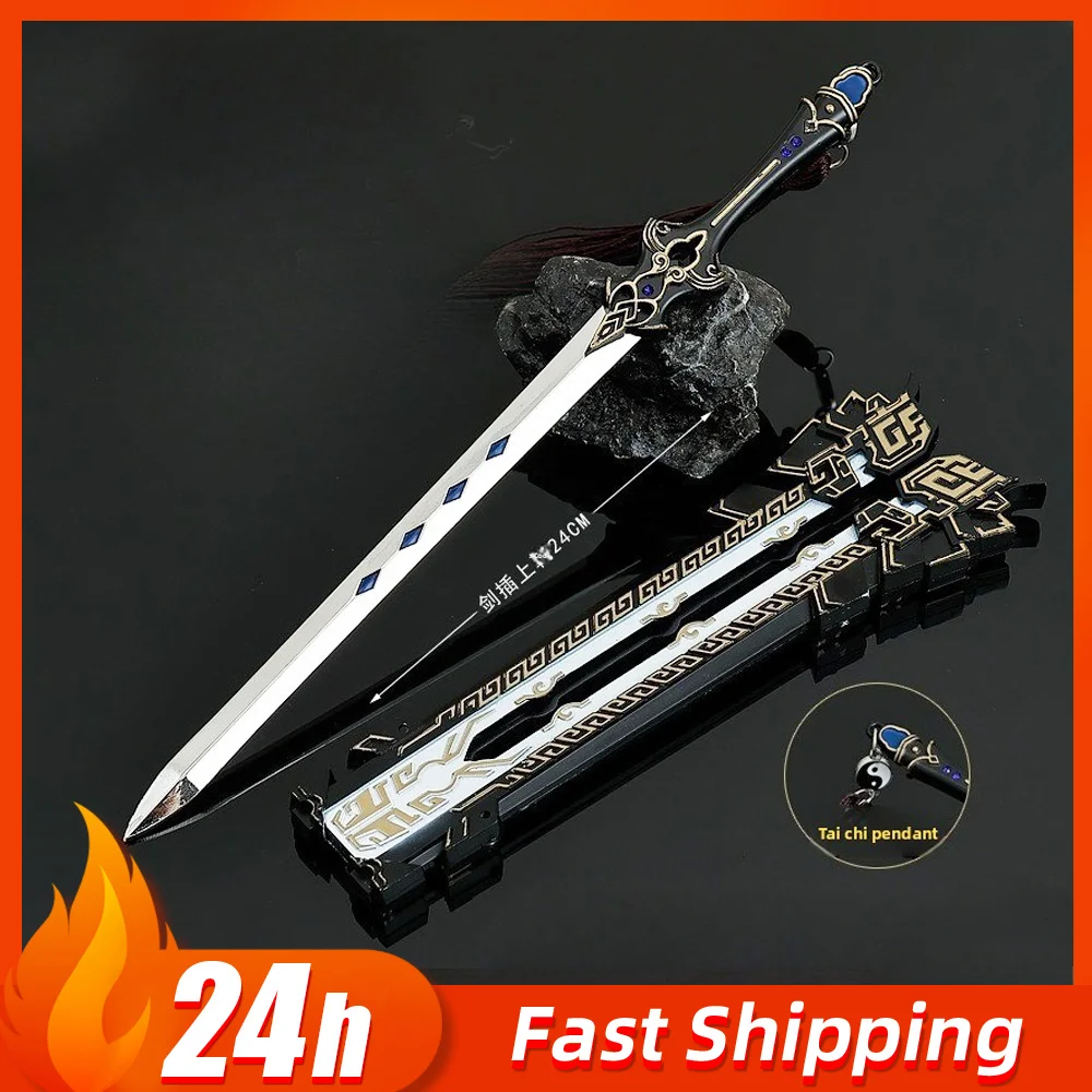 24 cm/9,45 pollici Periferiche di gioco Armi per arti marziali Pure Yang Spada in metallo con fodero Giocattolo Coltello Artigianato Ornamenti per il desktop Regali per ragazzi
