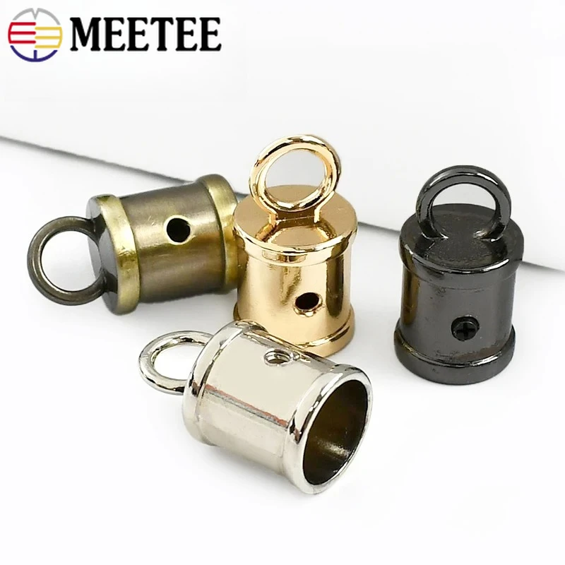 

20Pcs Meetee 10*23mm Metal Buckle Tassel Fringe End Lock Leather Rope Cap Clasp Keychain Screw Cord Locks Hardware Accessories