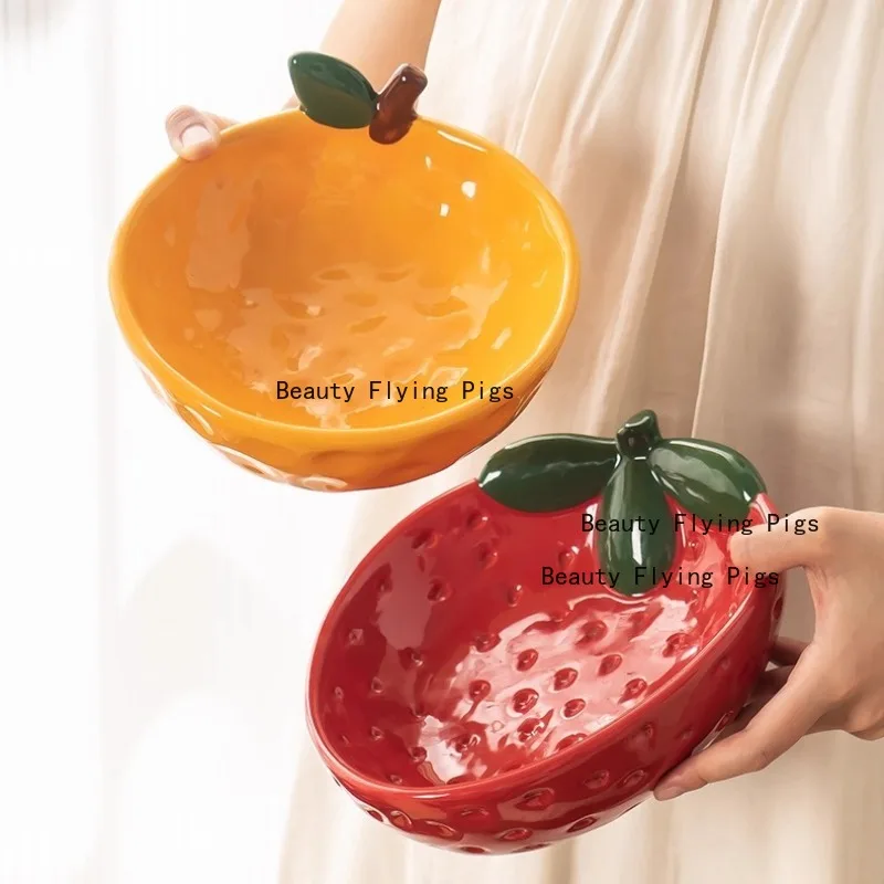 

Ceramic Fruit Storage Tray Entry Key/miscellaneous Storage Tray Fruit Bowl Home Decoration Orange/apple/strawberry Shaped Bowl