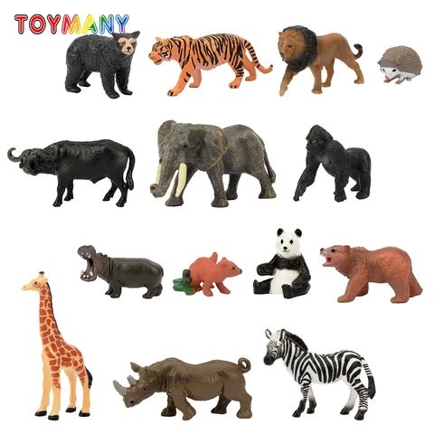 14 pçs simulação vida selvagem modelo animal brinquedo mini bolo decoração figuras bonecas estatuetas de ação brinquedos para crianças conjunto presente