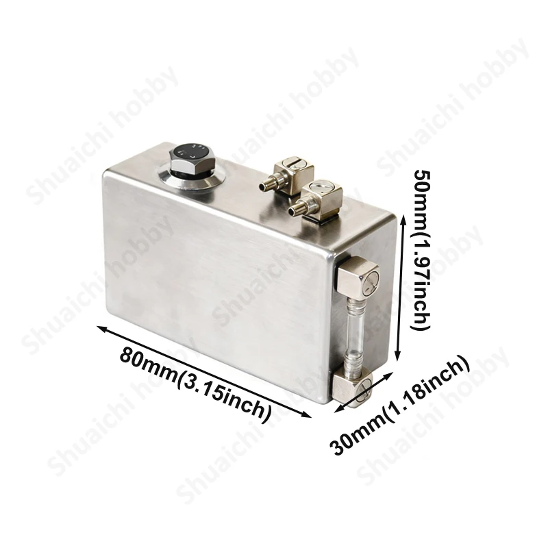 1 pz 100 ml micro serbatoio carburante in acciaio inossidabile con display del livello accessorio contenitore in metallo fatto a mano per modello di aereo/auto/barca RC