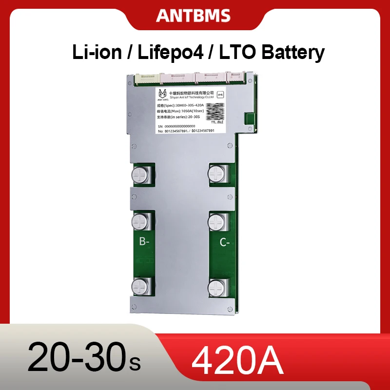 420A التفريغ ANT الذكية BMS 20-30S 36 فولت 96 فولت مع BT APP لوحة دارات مطبوعة RS485 ل E-سكوتر سيارة كهربائية الذهاب كارت لتقوم بها بنفسك حزمة بطارية كبيرة