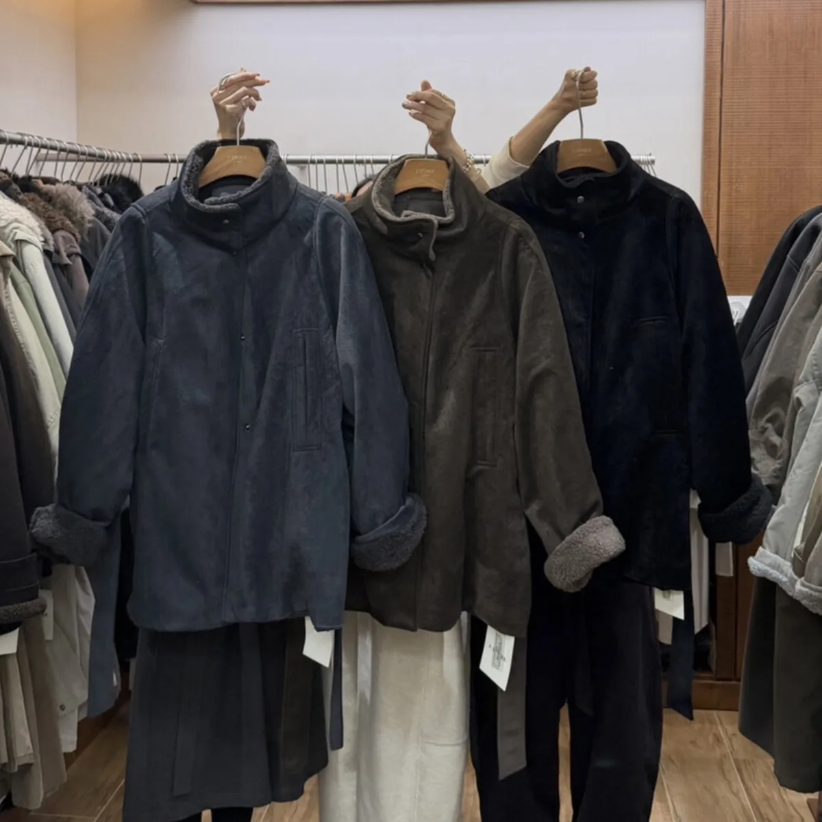 KWTX Women’s 2025 New Solid Cotton MidLength Belted Thickened Winter Coat StandCollar Designer Chic Casual Elegant Warm