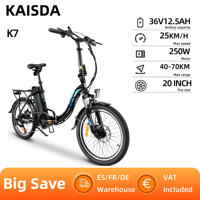 KAISDA K7 E-Bike for Women Adult 250W Motor Electric Bike 36V 12.5Ah Battery 20 Inch Rubber Tires City Commuter Electric Bike