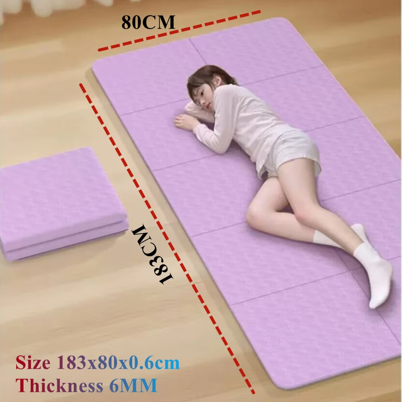 

Fold Portable Outdoor Non-Slip Durable Camping Picnic 6mm Thick Fitness183x80cm Exercise Gym Workout Yoga Mat Moisture-proof