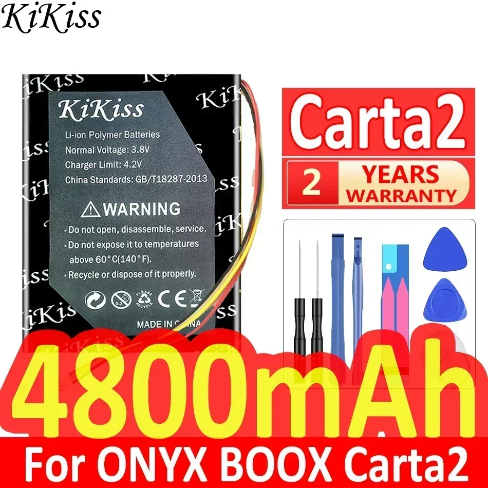 KiKiss Battery 4800mAh Carta2 For ONYX BOOX Carta 2/Caesar II C67ML E-Book Accumulator 3-wire Digital