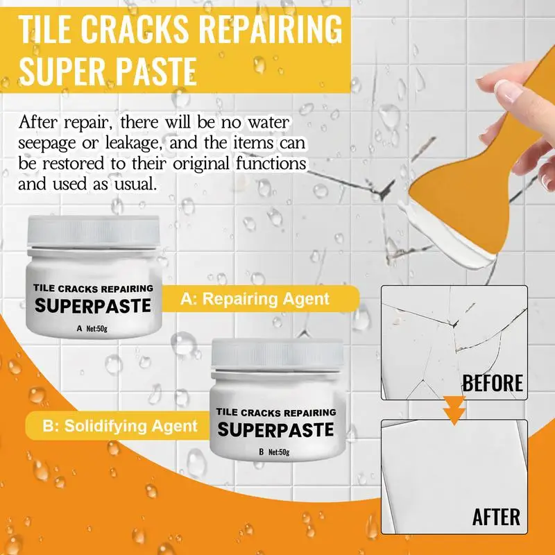 Tile Repair Paste Toilet Marble Floor Tile Pit Repair Crack Repair Hole Adhesive Paste Porcelain Repair Glue Tub Repair Kit