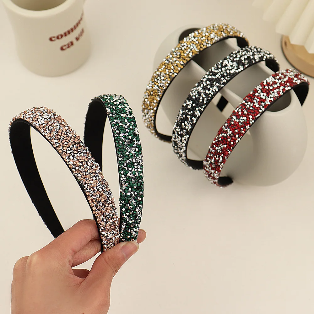 Fashion Women Shining Rhinestone Hairbands Luxury Full Crystal Headbands Girls Party Glitter Hair Hoops Personal Bezel Headwear