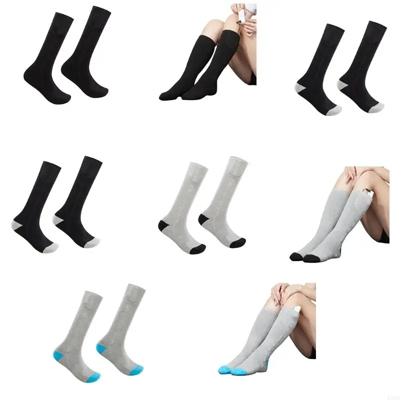 

LXAD Unisex Winter Warm Electric Heated Socks with USB Rechargeable Battery Boot Feet Warmer Outdoor Camping Cold Weather Ski
