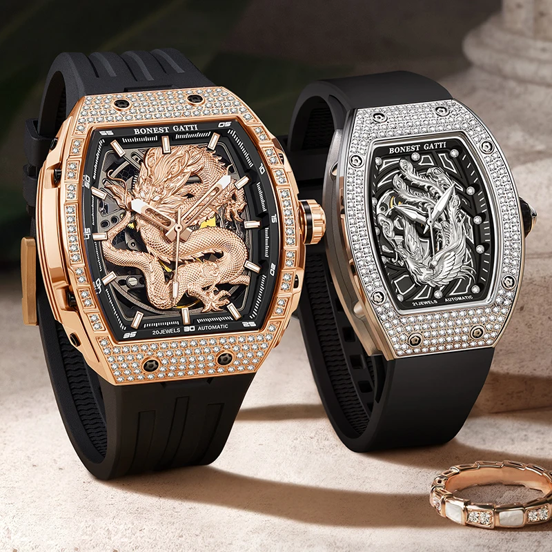 ولدت ساعات رجالية ميكانيكية للأزواج من BONEST GATTI مع زوج من الساعات الألمانية الفاخرة لهدايا عيد الحب