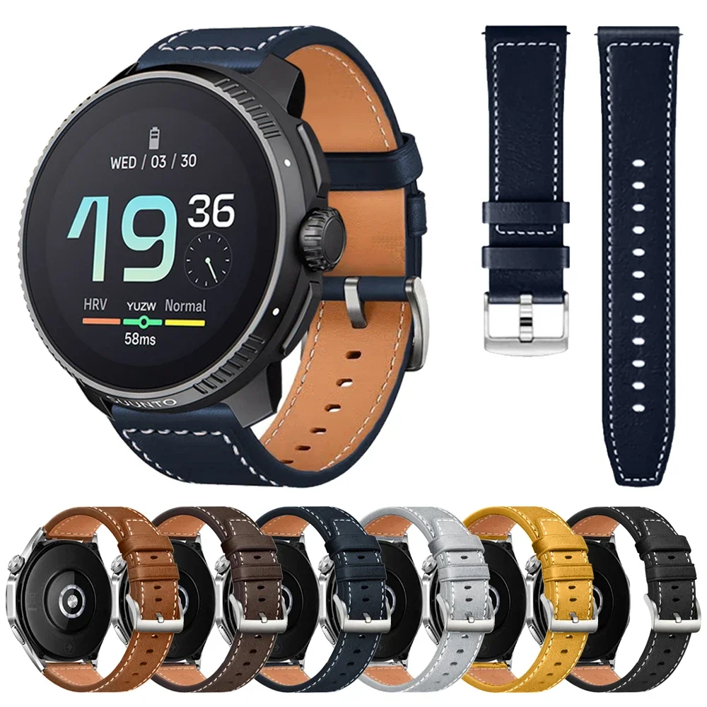 20 مللي متر 22 مللي متر حزام من الجلد ل SUUNTO العمودي 9 5 الذروة DLC/PRO 3 اللياقة البدنية حزام (استيك) ساعة ل SUUNTO سباق سوار استبدال معصمه