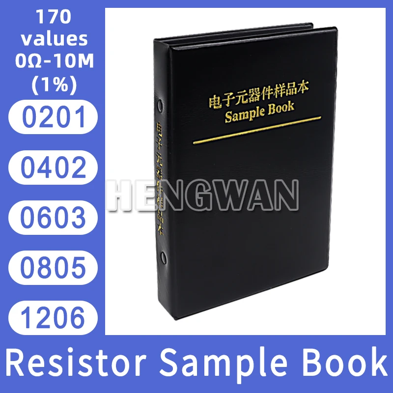 4250PCS 8500PCS 8850PCS 0201 0402 0603 0805 1206 1% SMD Chip Resistor Sample Book Resistance Assorted Kit 10K 100K 1K 100R 220R