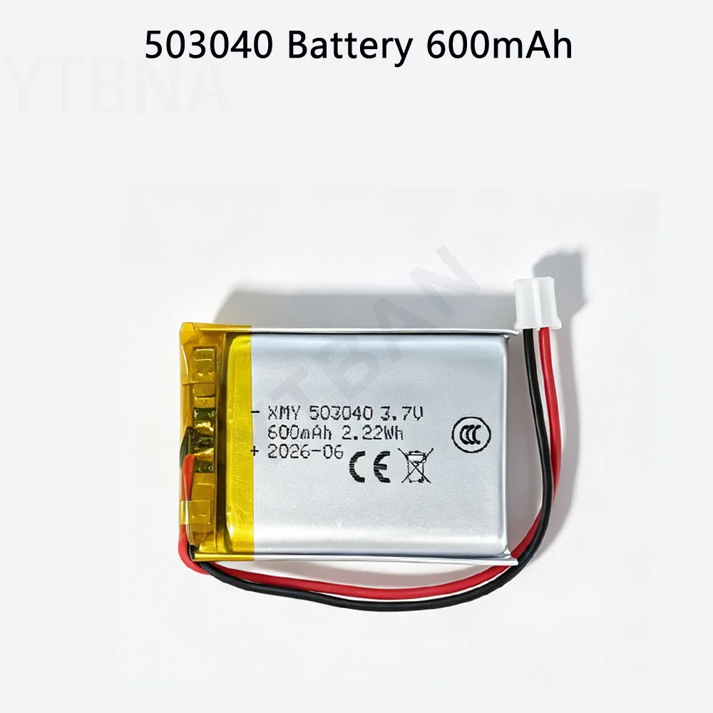 503040 3.7V 600mAh Polymer Lithium Rechargeable Battery for GPS Navigator Bluetooth Headset PS4 Controller