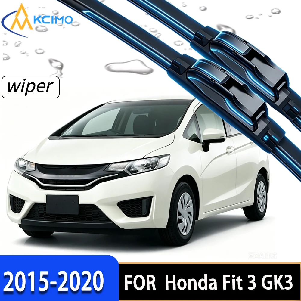 2 Peças de Limpadores de Para-brisa Dianteiro Premium para Honda Fit 3 GK3-GK7 2015-2020, Borracha de Alta Resistência, Substituição Direta.