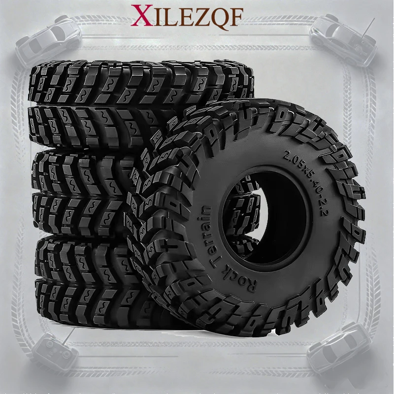 4PCS 2.2 Inch 137mm Rock Rubber Tires Wheels RC Crawler Off‑Road Upgrade Parts for MJX Crossrc YK Axial AXP8