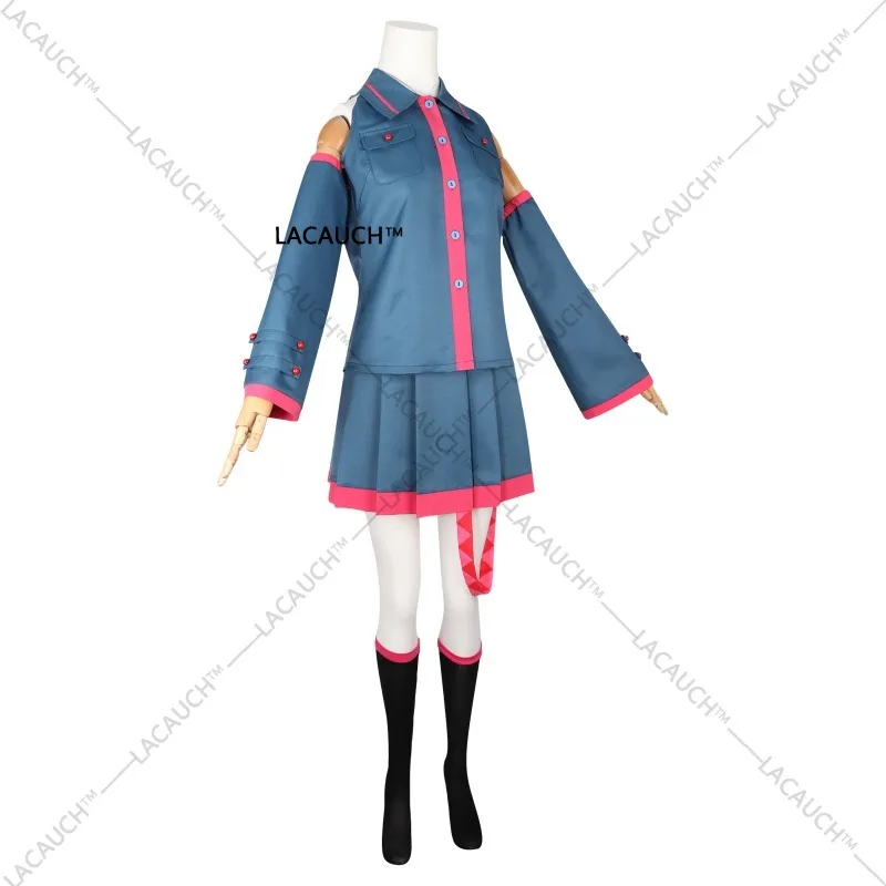 アニメミクカサネテトコスプレ衣装女性男性ブルー制服ドレスミクオウタウvtuberコスプレハロウィンコスチューム衣装小道具ウィッグ