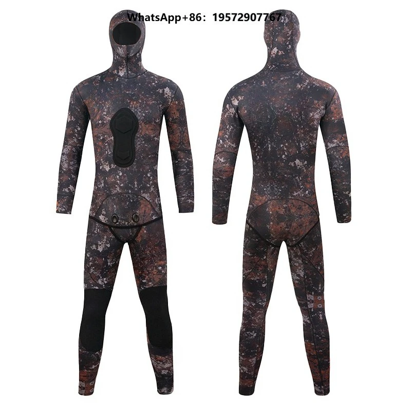 Custom Logo 3mm Neoprene Waterproof Long Sleeve Breathable Protective Thermal Spearfishing Wetsuits Men