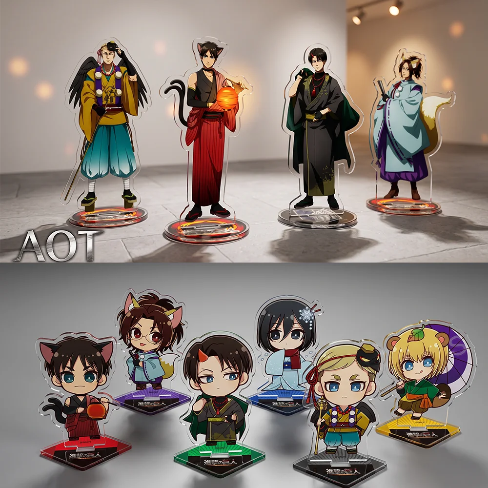 Attack on Titan Eren Levi Hans Erwin Hyakki Yagyo Yokai Japanese 10&15CM Acrylic Stand Keychain Anime Stand Home Decor Fan Gift