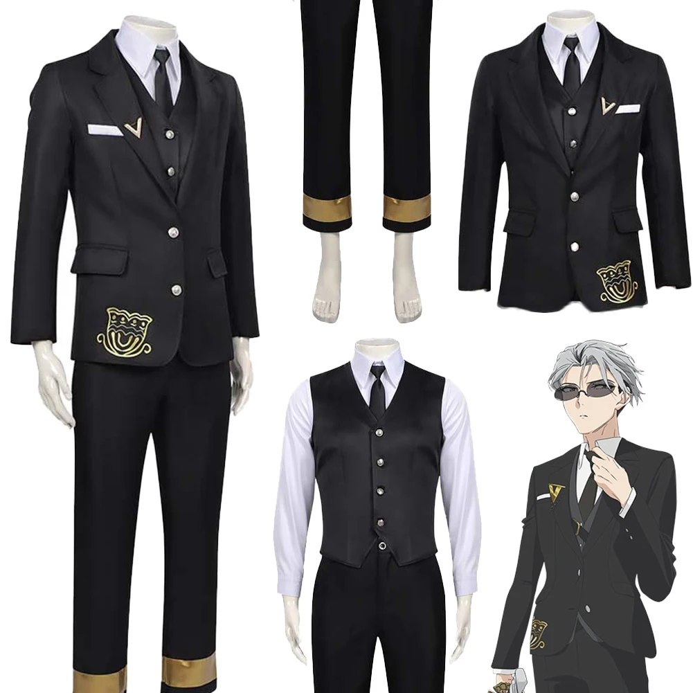 Disfraz de Cosplay de Fantasia Anime Shunkashuutou Daikousha Kangetsu Tocho para Hombre, Ropa de Disfraz Masculina para Halloween, Carnaval y Fiestas