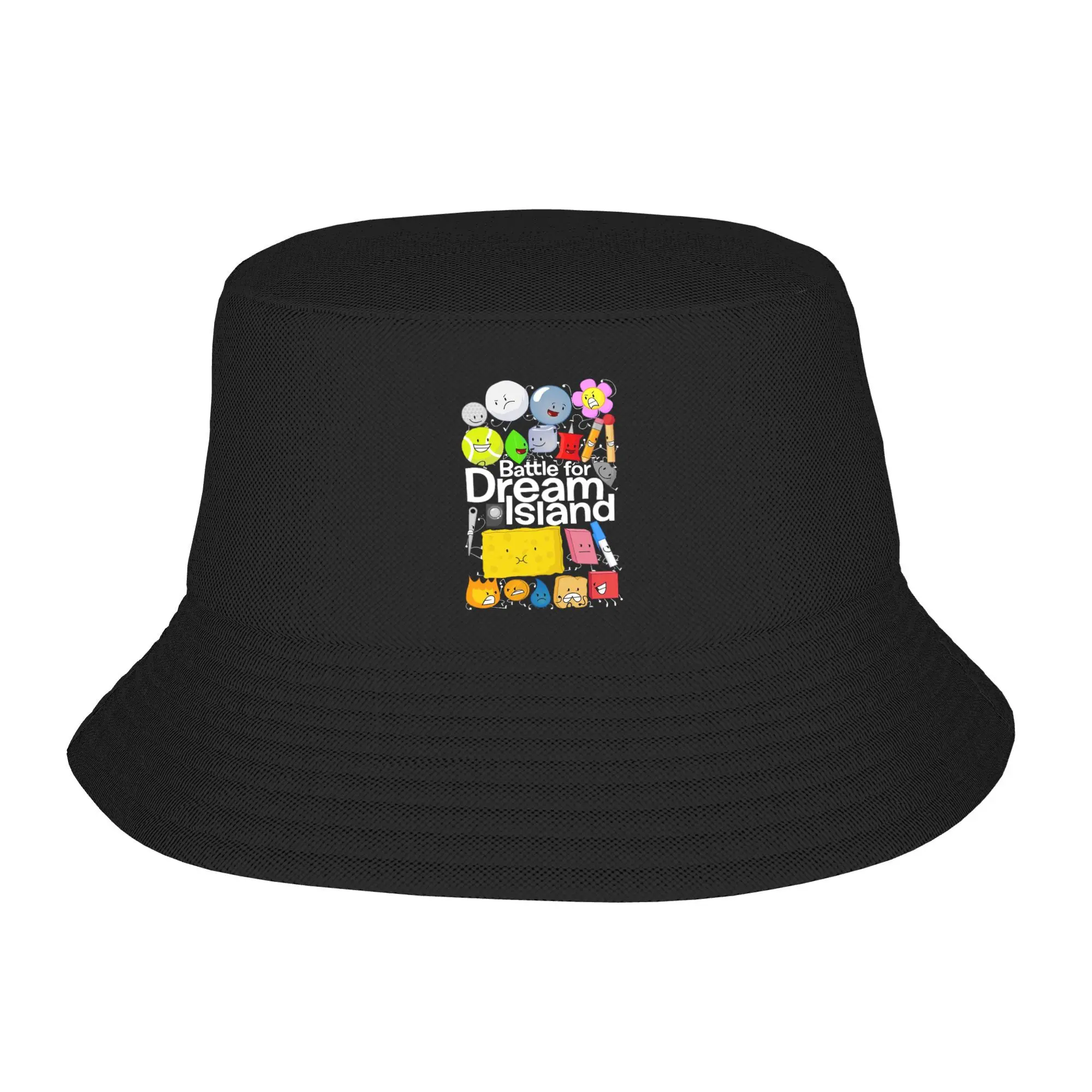 

BFDI Poster Black Bucket Hat Panama Bob Hats Outdoor Cool Reversible For Summer Beach Fishing Unisex Fisherman Caps