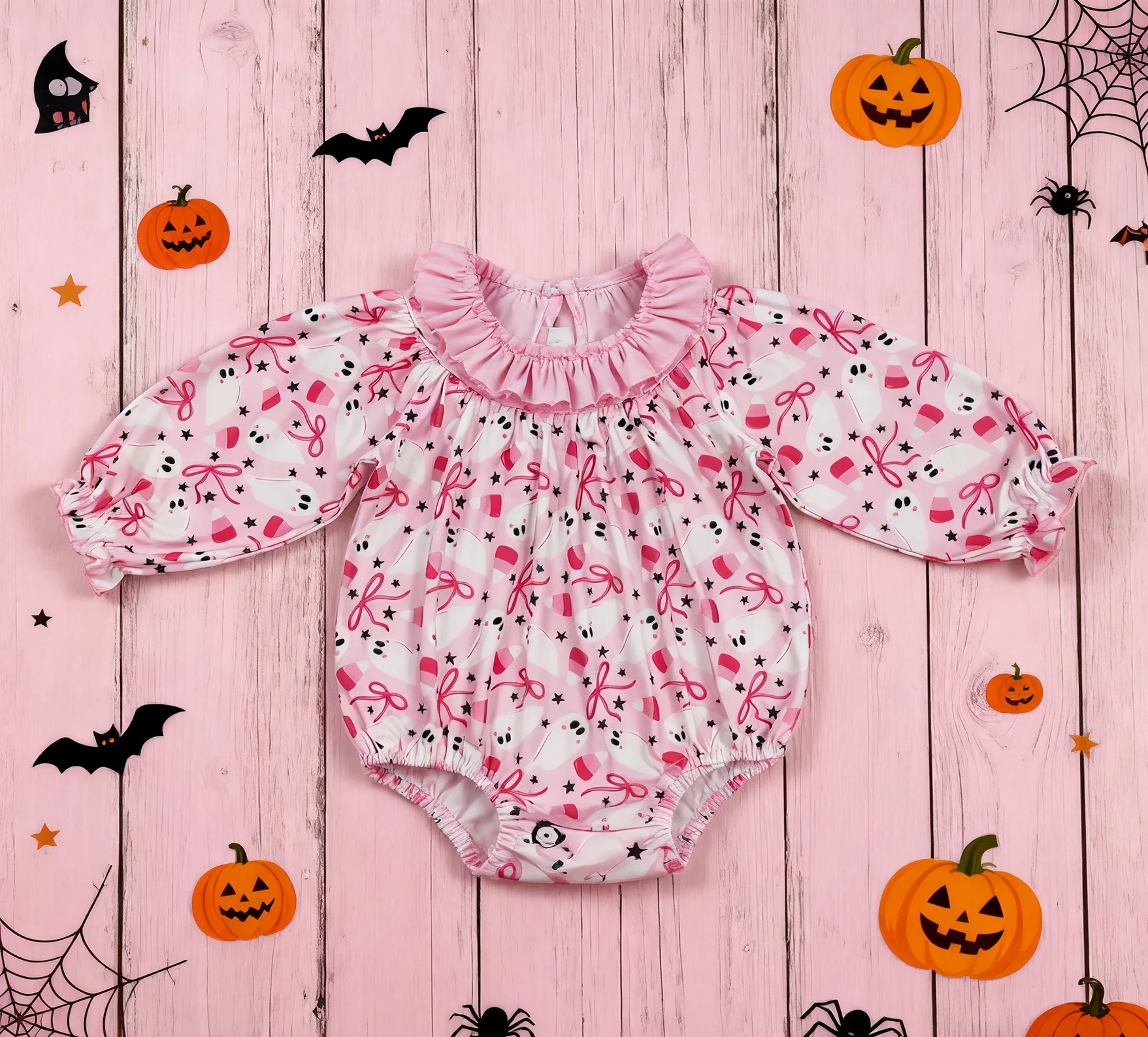 Z902-07 LR2216 Baby Girls Bubbles Infant Jumpsuit Kids One-piece Newborn Romper Toddler Halloween Clothes