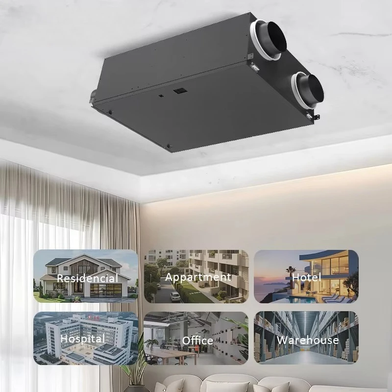 Ahu Air Handling Unit Hrv ERV Ventilation System Flexible Duct Recuperator Ventilator MVHR With Heat Recovery Filters