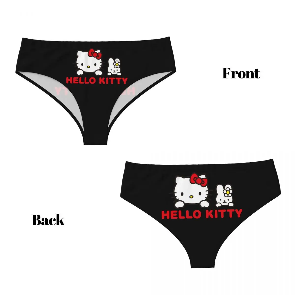 Custom Women Hello Kitty Cat Brief Panties Female Stretch Underwear Underpants