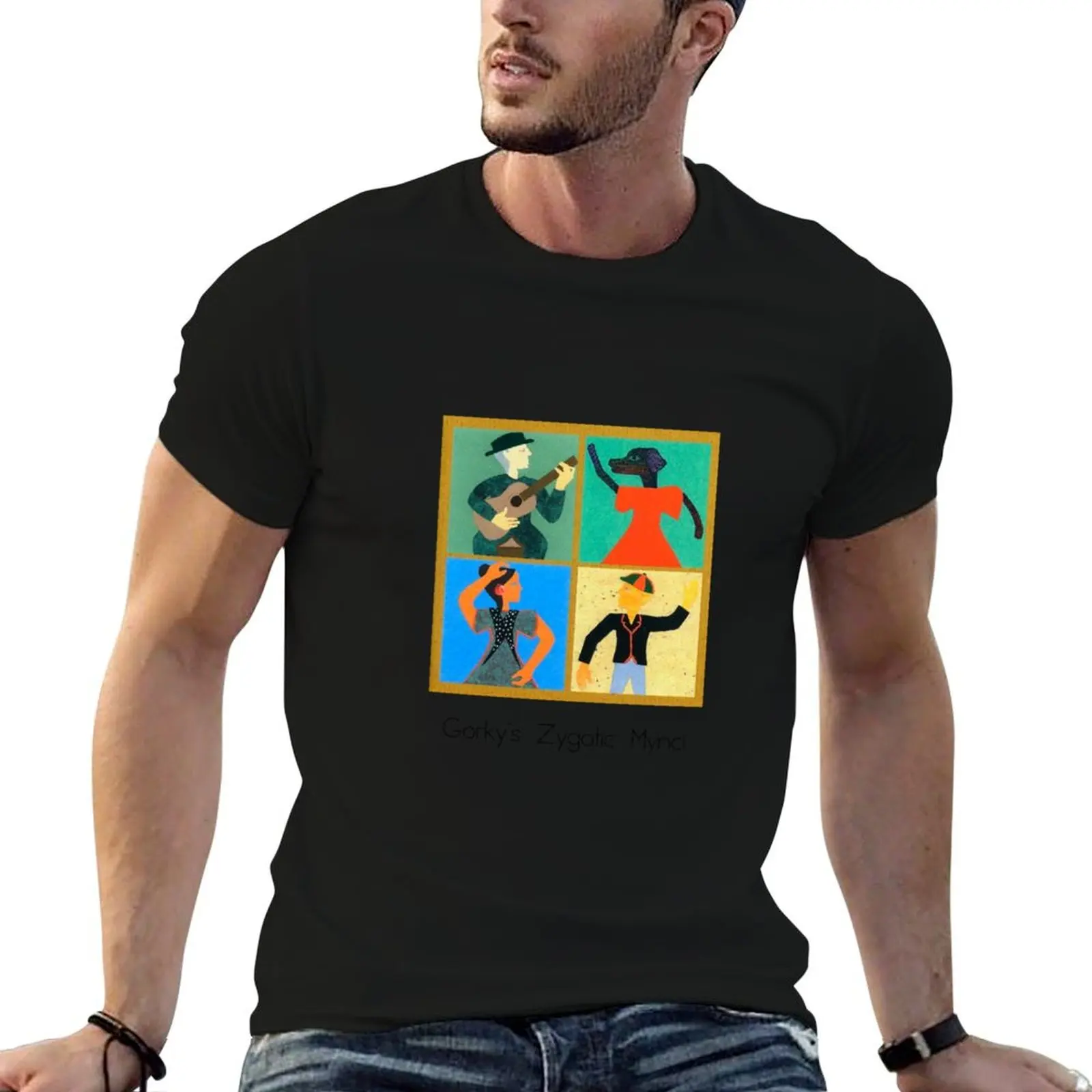 Camiseta con diseño de portada del trópico de danza española Gorky's Zygotic Mynci, camiseta básica de manga corta de color liso