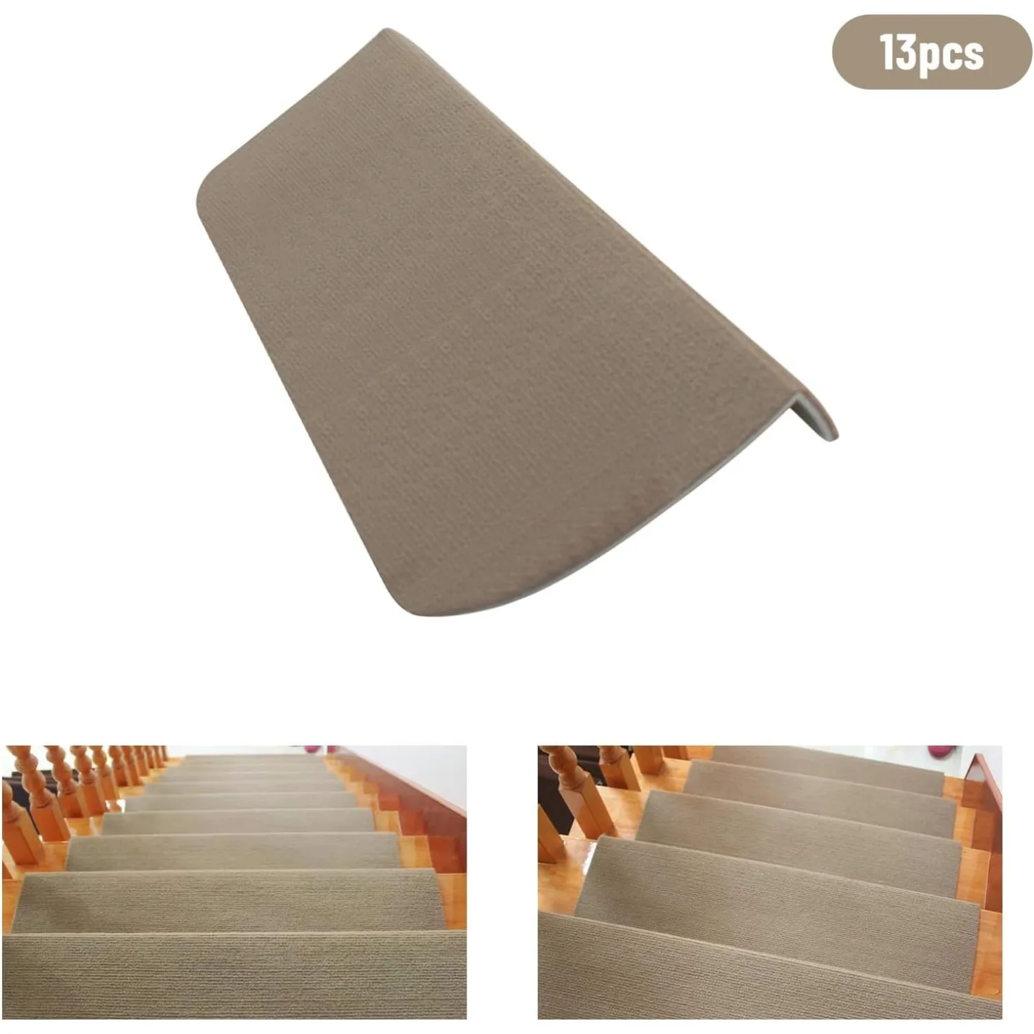 Carpet Stair Treads,Non Slip Stair Carpet Steps Protection Covers Rug Pads with Plastic Backing for Children Elderly and Pets