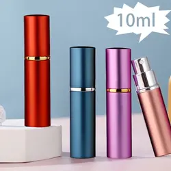 New 10ml Refillable Perfume Glass Bottle Travel Colorful Aluminum Spray Atomizer Portable Mini Liquid Container