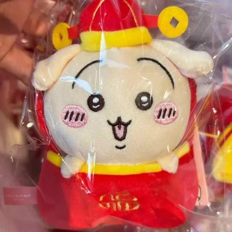 Anime kawaii chiikawa ano novo envelope vermelho usagi boneca de pelúcia pingente bonito dos desenhos animados saco sorte hachiware chaveiro decoração presente