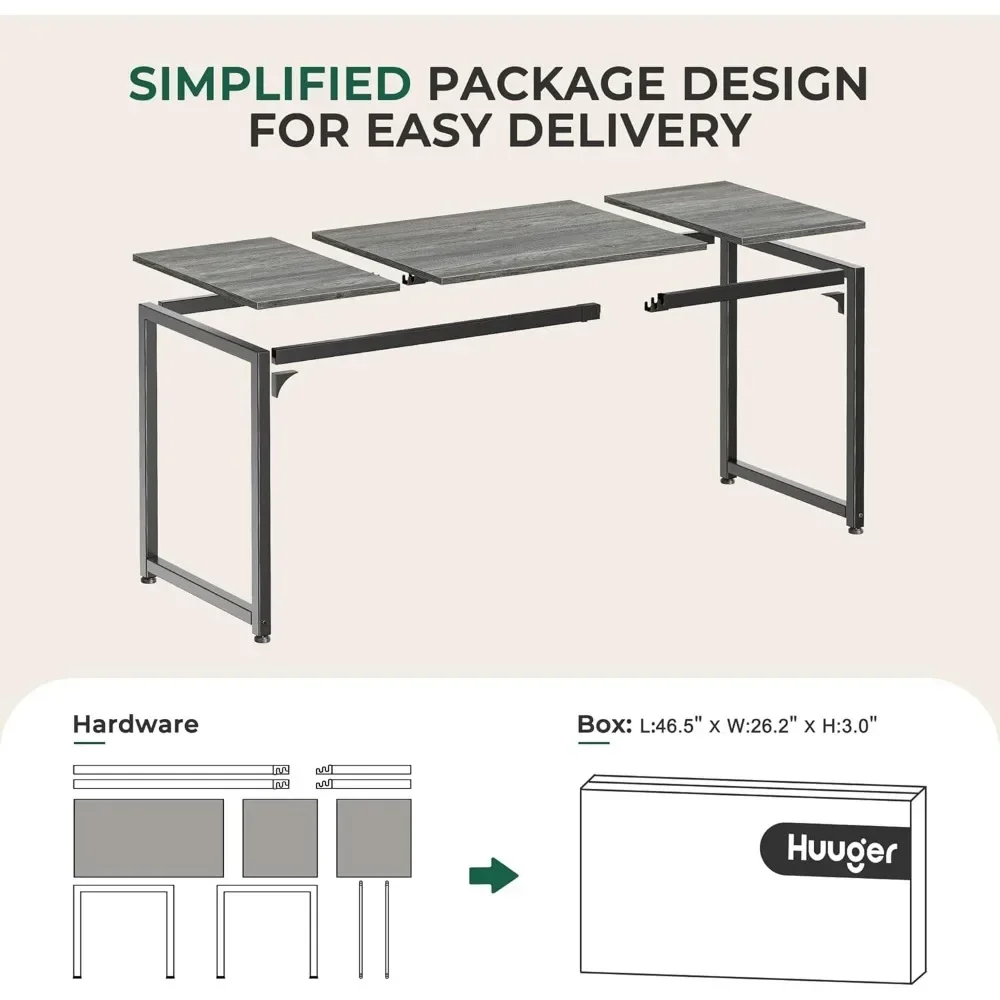 Writing Desk, 63 Inch Gaming , Office with Storage, Writing Work  for Home Office, Writing Desk