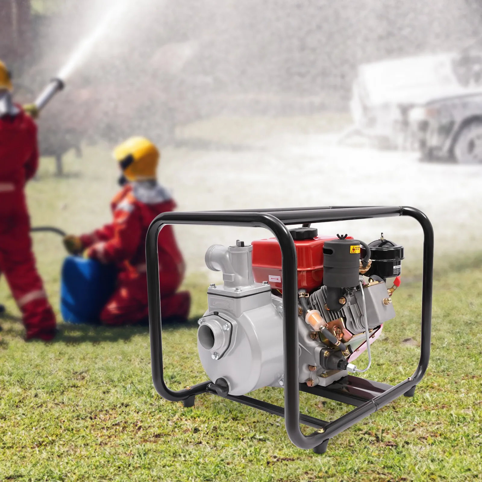 

196CC 4-Stroke Diesel Water Pump - 1.06 Gal/Min High Flow Transfer Pump, Heavy Duty